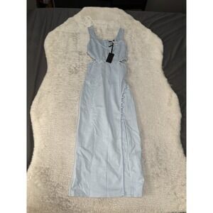 New Revolve Hours Womens Blue Slit Dress Size XS Preppy Formal Solid